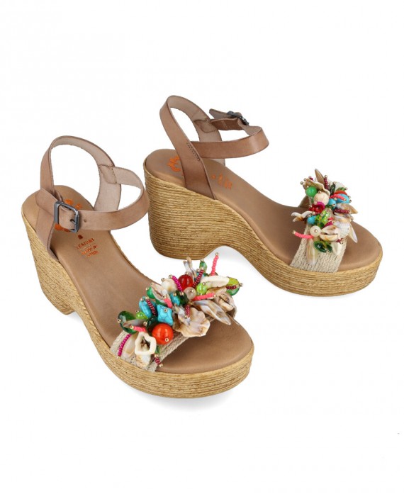 High heeled sandals Porronet Mirta taupe 2994