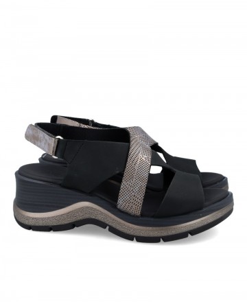 Black platform sandals Paula Urban 27-560