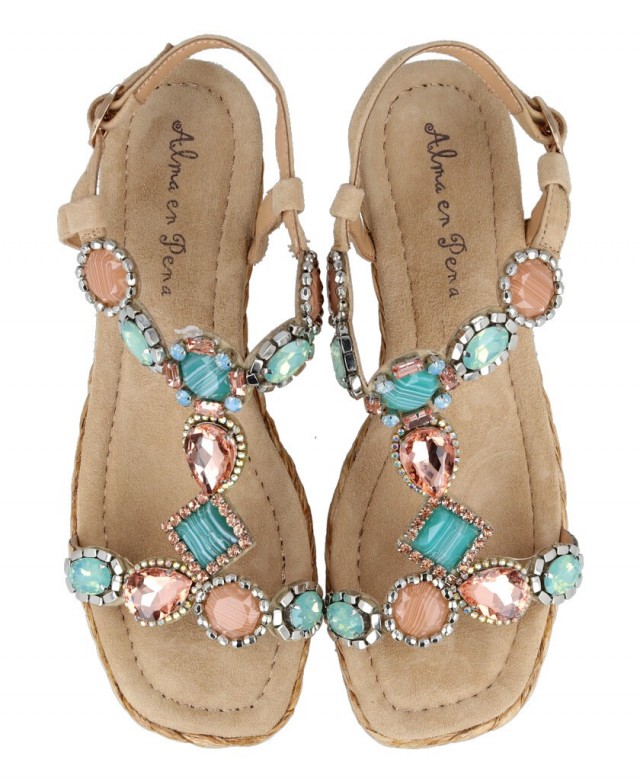 Turquoise sandals best sale with rhinestones