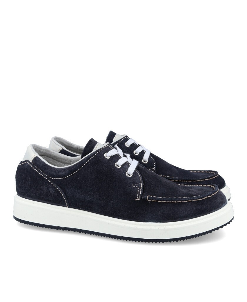 Zapato plano con cordones azul marino Imac 351840