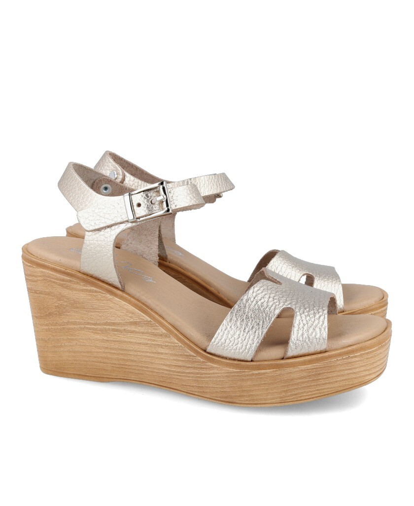 Andares 792402 Metallic high wedge sandals