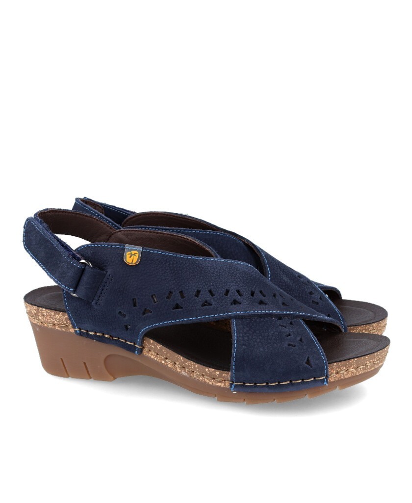 Jungla 6882 Woamen's navy blue crossed sandals
