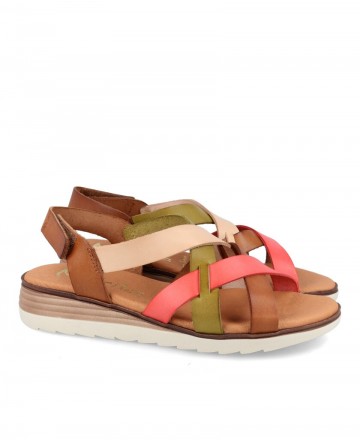Marila Betiana Multicolored crossed sandals