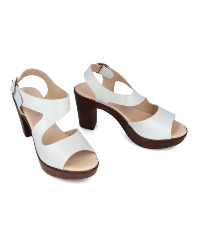 Shops white wooden sandals