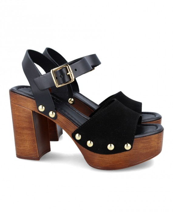 Carlo Pera 5021 Black heeled and platform sandal
