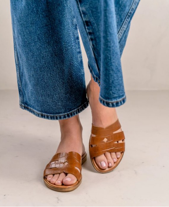 brown flat sandal