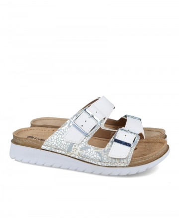 Inblu CN000033 White sandals with buckles