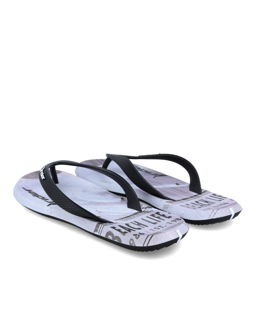 gray men's flip flops