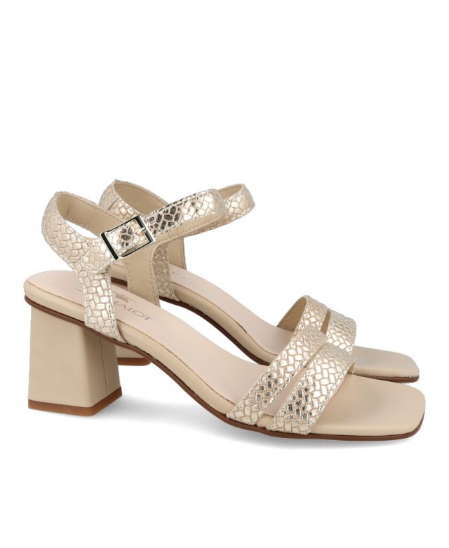 Kissia 662 Women's gold wide-heeled sandals