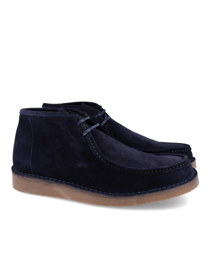 Safaris 02 Bordón Navy blue leather booties for men