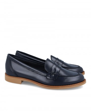 Funny Lola 1101 Navy blue loafers for women