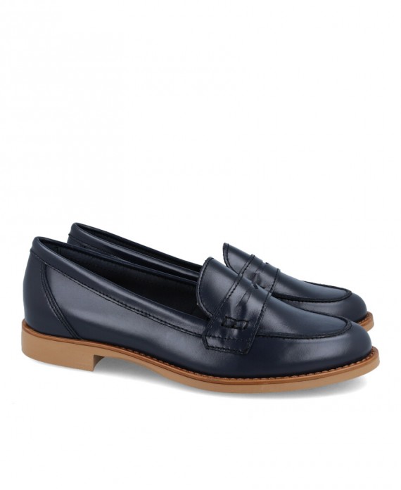 Funny Lola 1101 Navy blue loafers for women