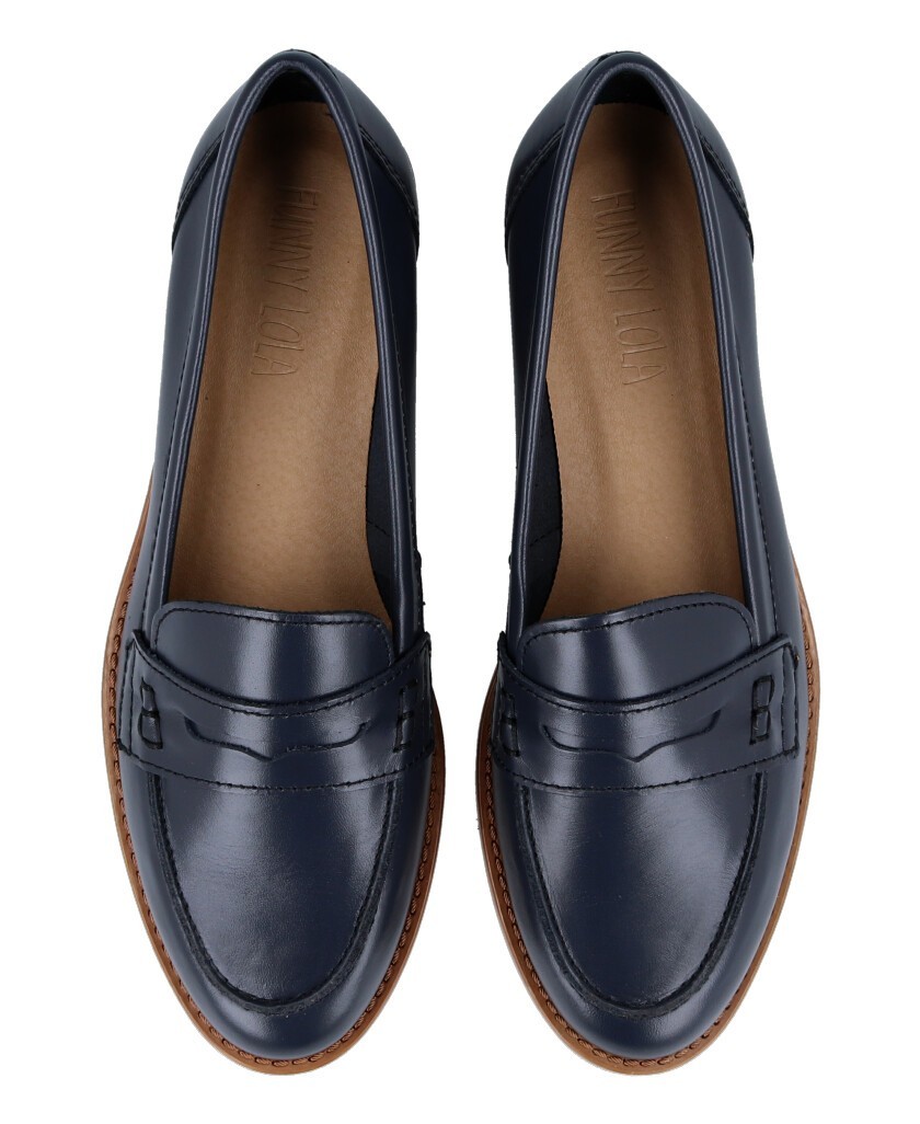 women's navy blue loafers