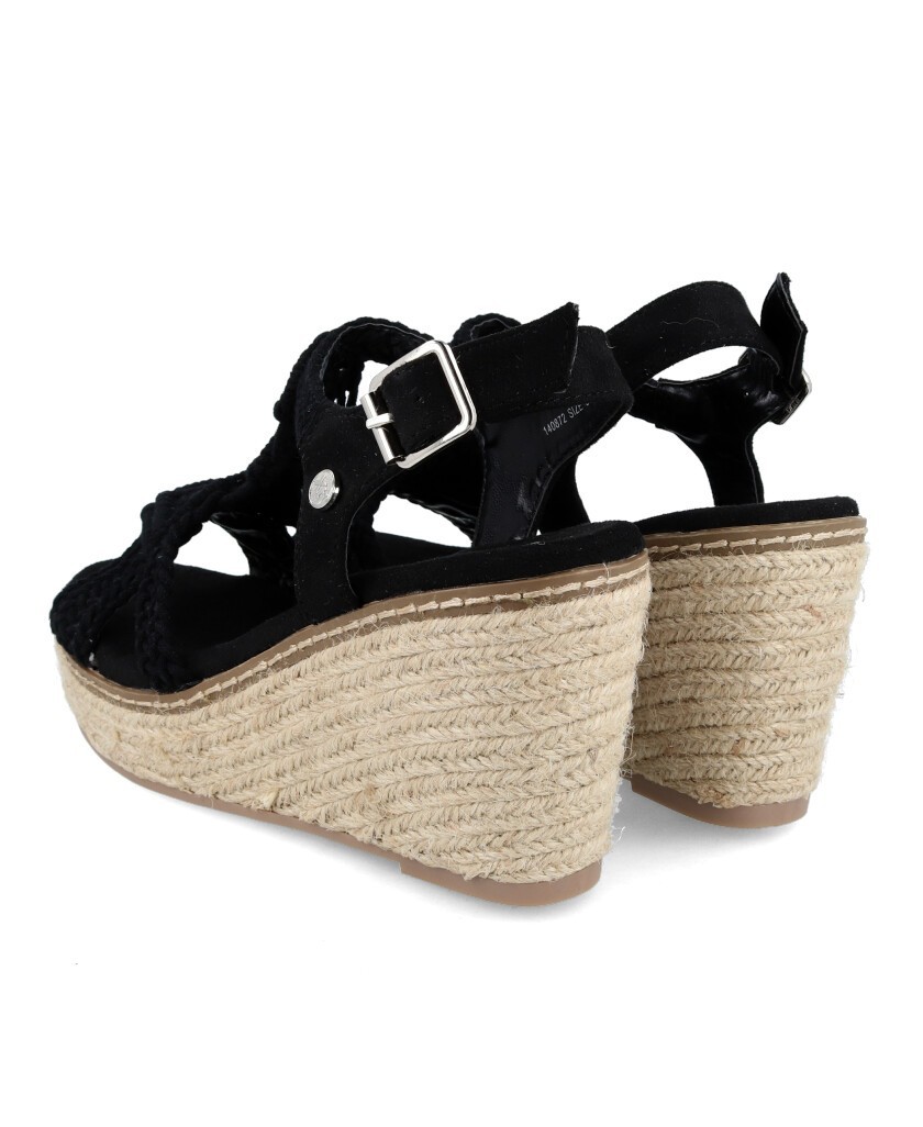 Xti 140872 Black vegan sandals with wedge