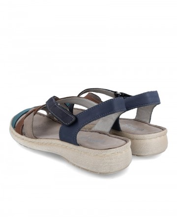 sandalias azules mujer