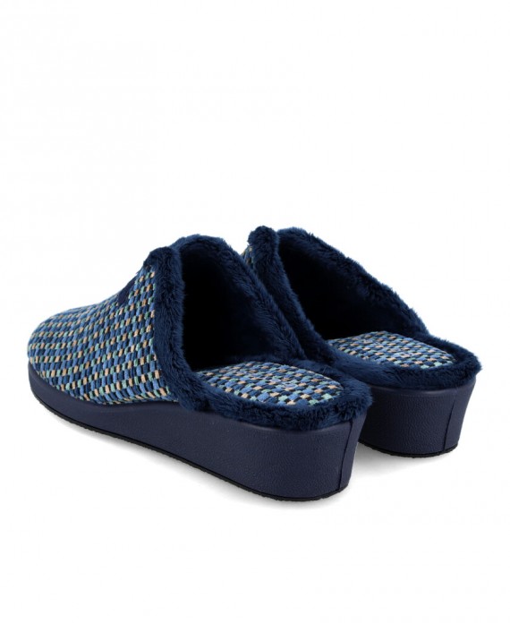 women's navy blue house slippers