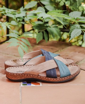 sandalias azul marino mujer