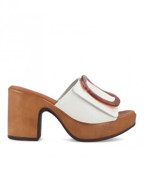 wooden heeled sandals