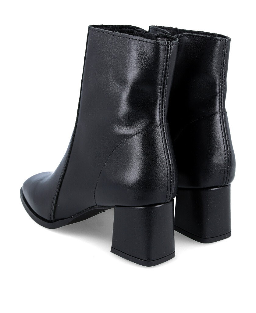 black heeled ankle boots