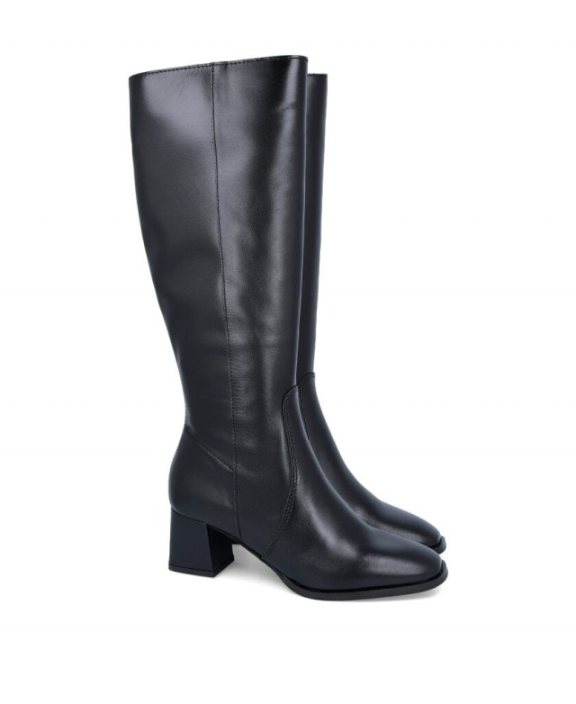 Catchalot 2718 Wide heel black high boots