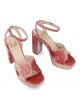 Marian 55304 Pink velvet heeled sandal Marian 55304 Pink velvet heeled sandal