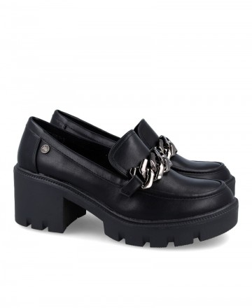 Xti 142069 Heeled loafers with track sole