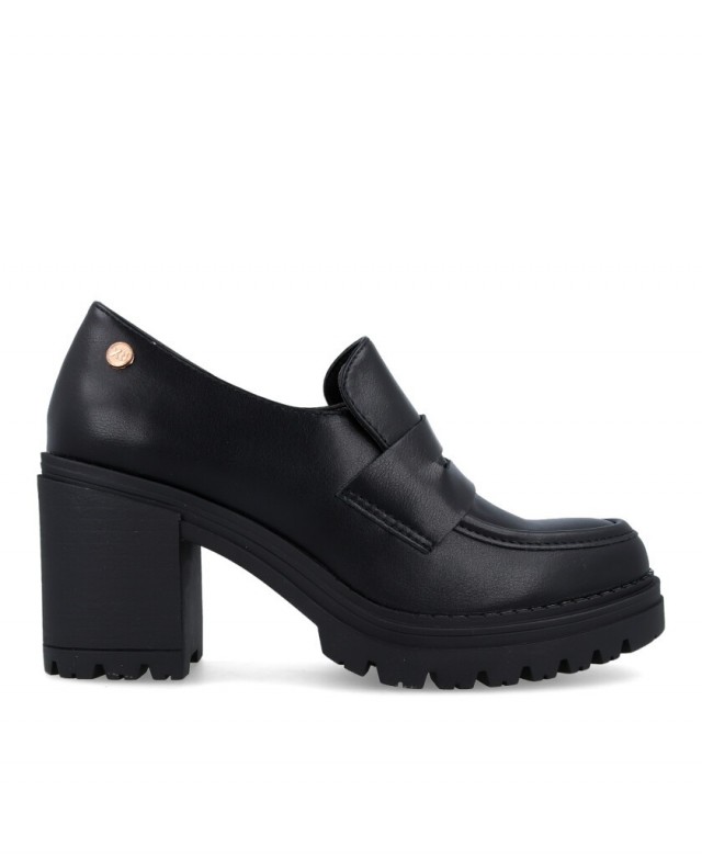 Xti 141682 Women s high heeled black casual loafers