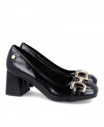 Xti 142147 Black patent leather shoes with heels