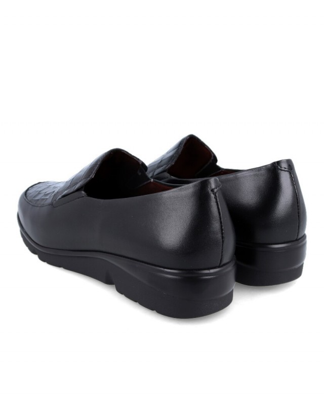 Mocasines cómodos mujer de piel Pitillos 5301 color negro