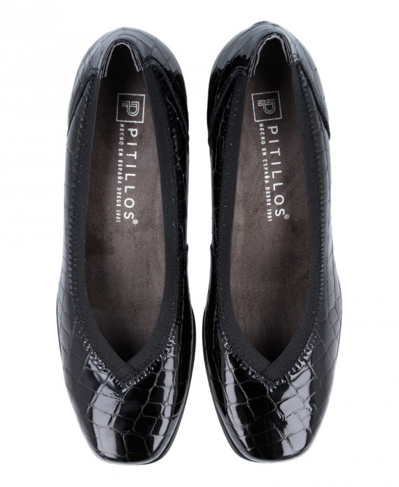 Zapatos de para mujer en color negro Caracteristicas salon tacon 5 cm piso de goma termoplastica exterior piel e interior intec