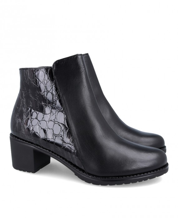 patent leather ankle boots