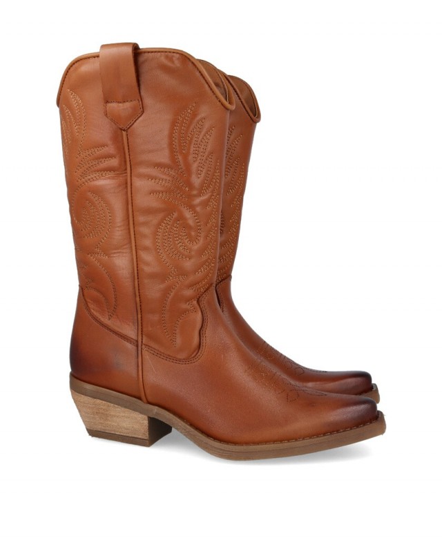 Catchalot Zeta 4116 Brown leather cowboy boots