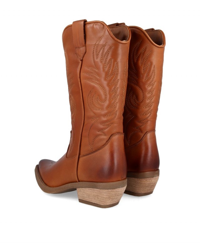 Botas marrón cowboy para mujer de caña media baratas - Envío 24hr