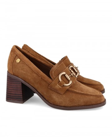 Carmela 161138 Split leather heeled loafers