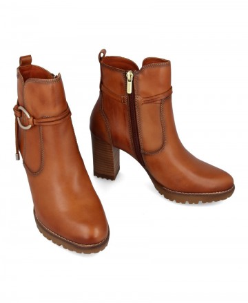 brown heeled ankle boots for women