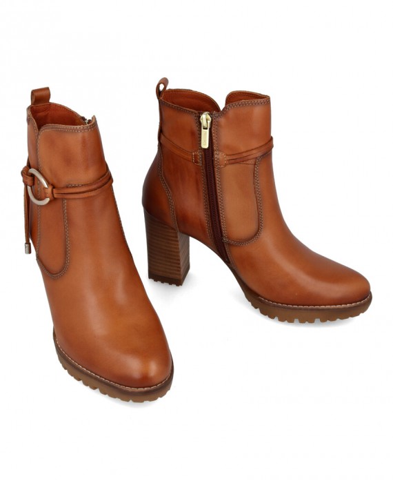 brown heeled ankle boots for women
