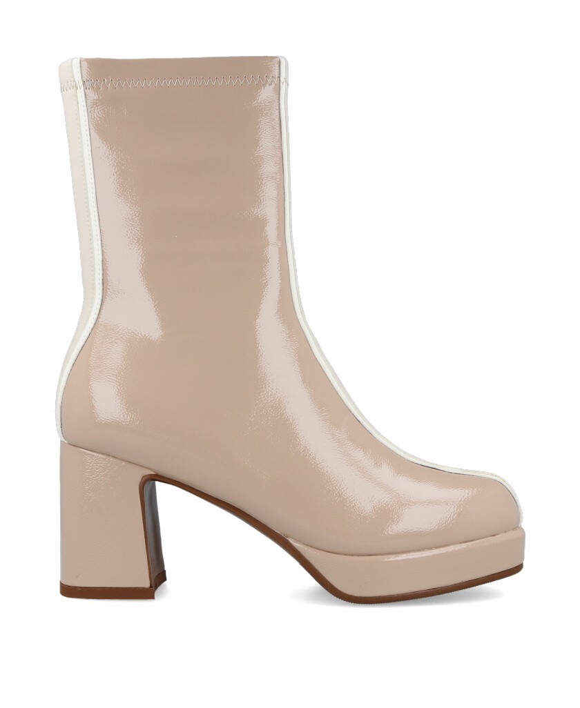 high heeled platform ankle boot