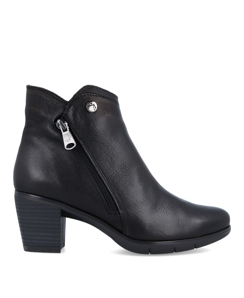 Botines negros bajos Paula Urban 14 1315 para mujer