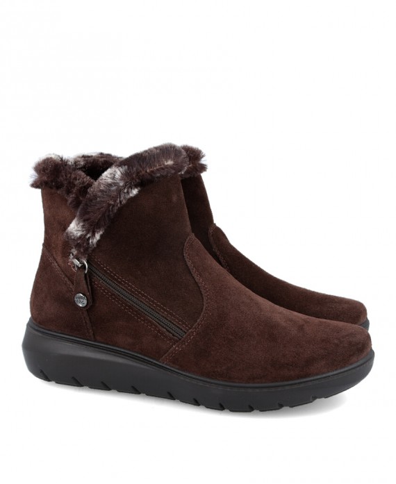 Imac 455871 Women's suede ankle boots with fur