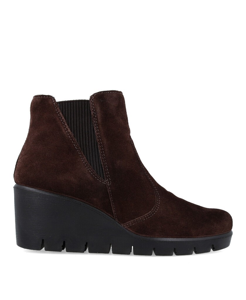 Imac 458501 Brown wedge suede ankle boot