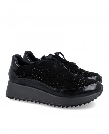 Imac 457370 Women's black shiny sneakers