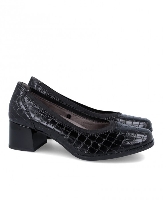 Amarpies AMD25381 Wide-heeled coco black shoes