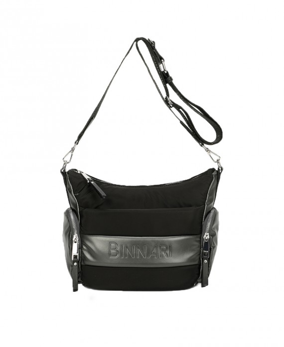 Binnari Giuseppina 19861 Black nylon shoulder bag