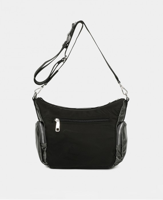 black nylon shoulder bag for women
