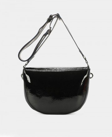 elegant patent leather shoulder bag