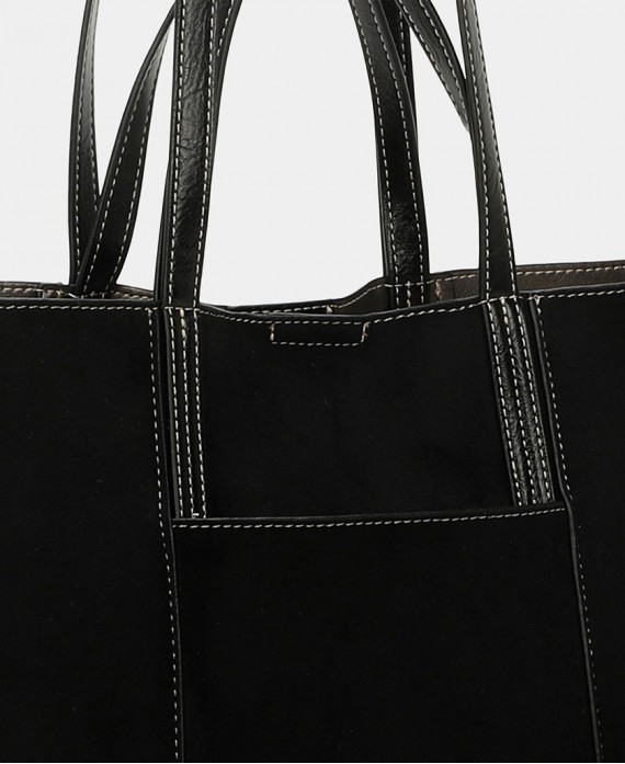 black suede bag