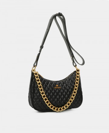 padded leatherette shoulder bag