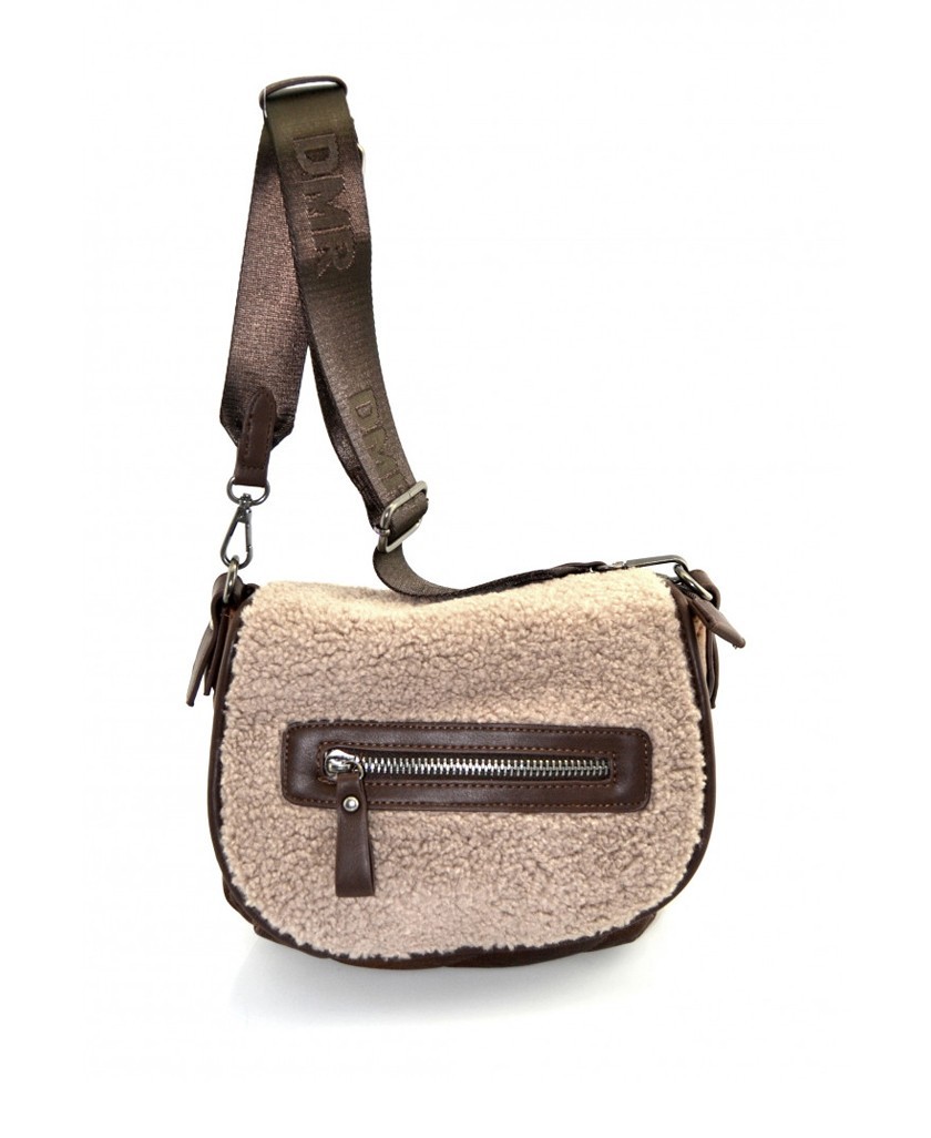 DMR Touch Pruno Women's shearling crossbody bag