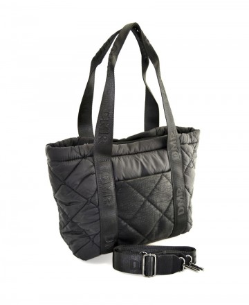 bolso negro nylon acolchado