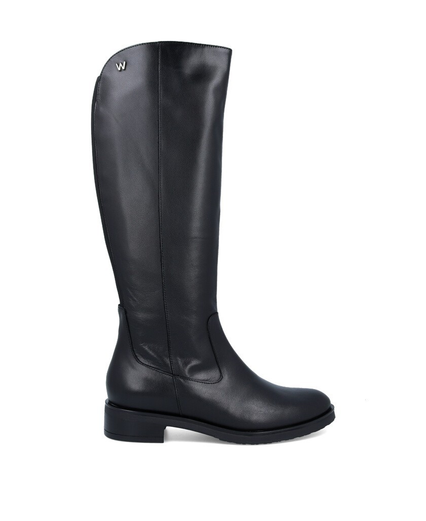 Wonders C-5470 Women's classic black boots with zipper